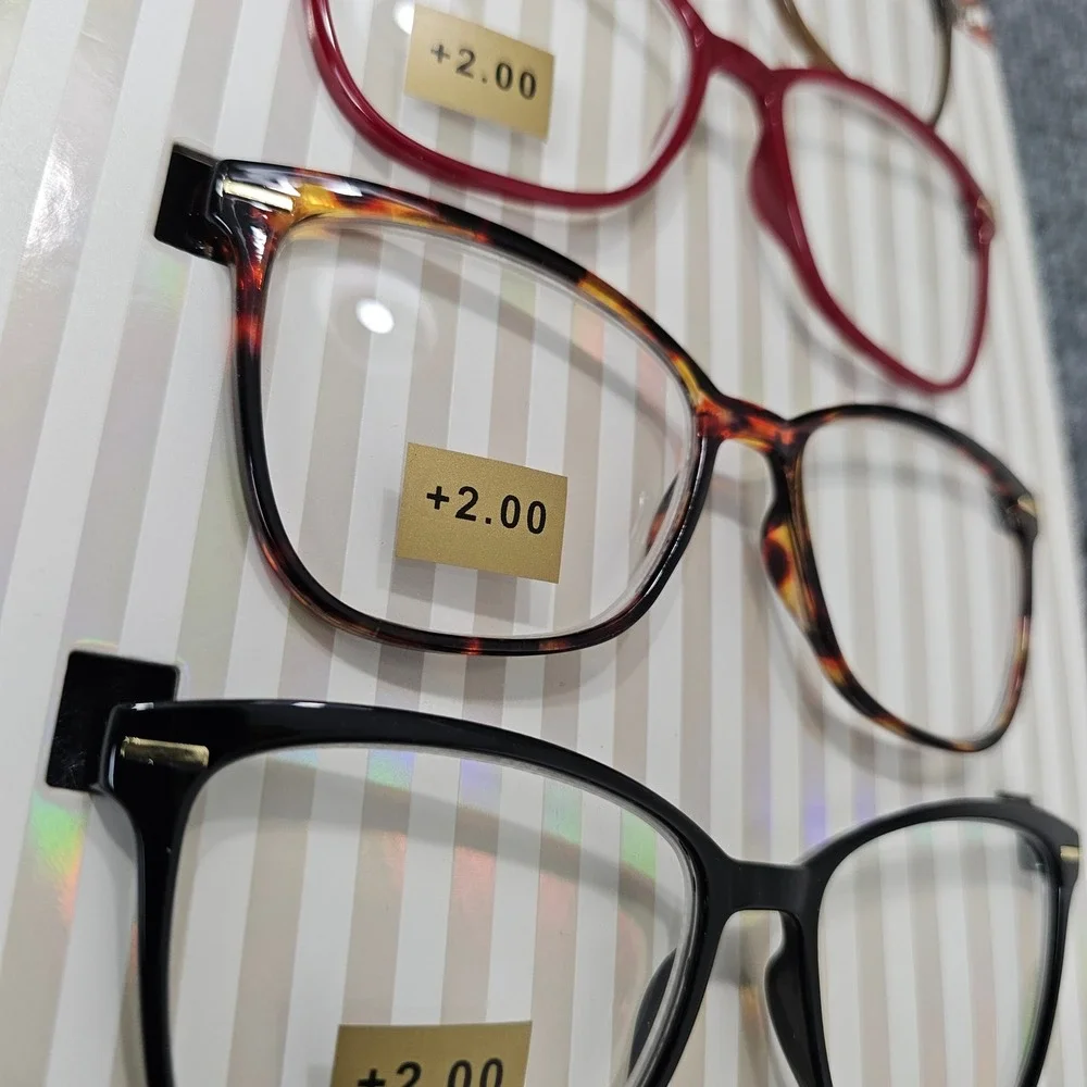 Max Studio Reading Glasses Women +2.00 Multicolor 4 Pack Square Aspheric Lenses